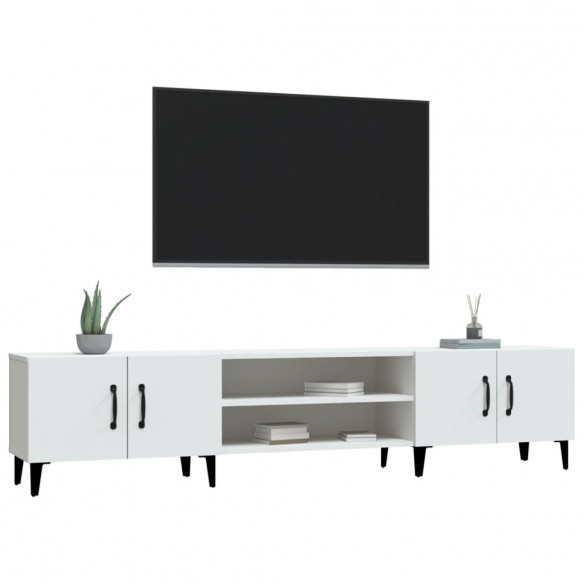 Meuble TV blanc 180x31,5x40 cm bois d'ingénierie