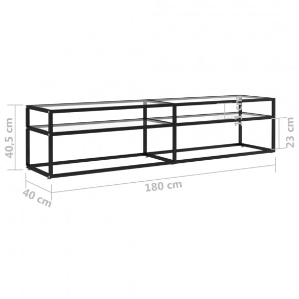 Meuble TV Transparent 180x40x40,5 cm Verre trempé