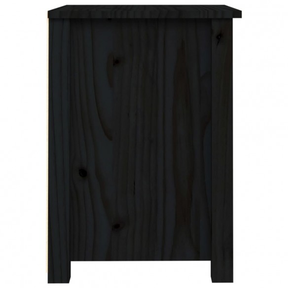 Table de chevet Noir 40x35x49 cm Bois de pin massif