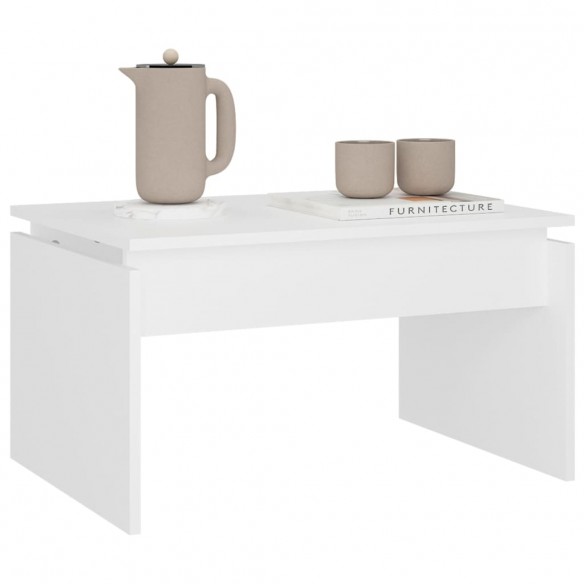 Table basse Blanc 68x50x38 cm Aggloméré