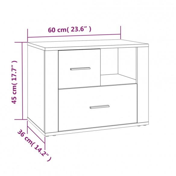 Table de chevet Noir 60x36x45 cm Bois d’ingénierie