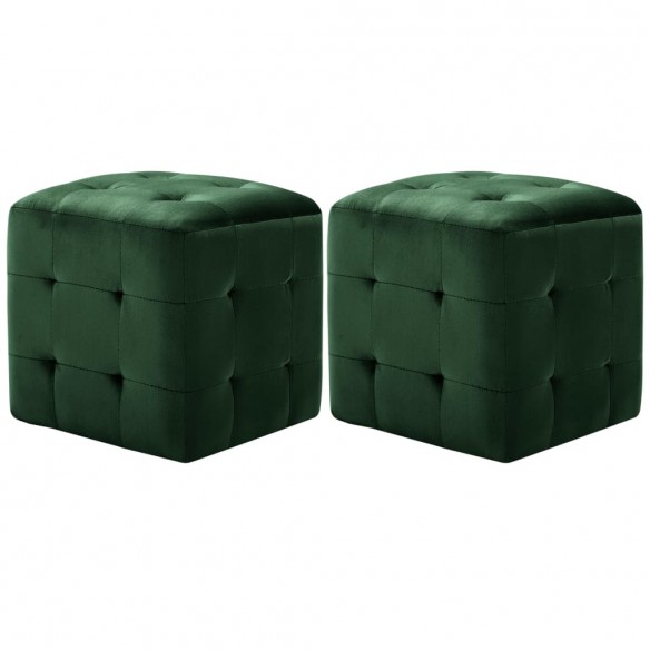 2 pcs Tables de chevet Vert 30x30x30 cm Tissu velours