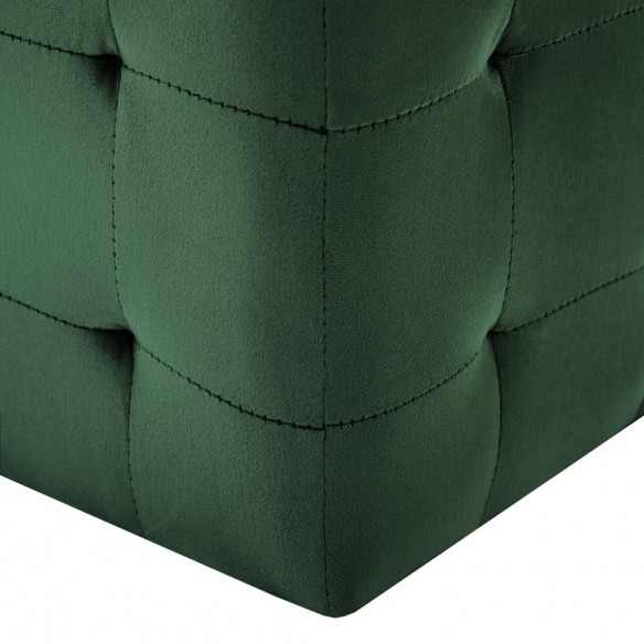 2 pcs Tables de chevet Vert 30x30x30 cm Tissu velours