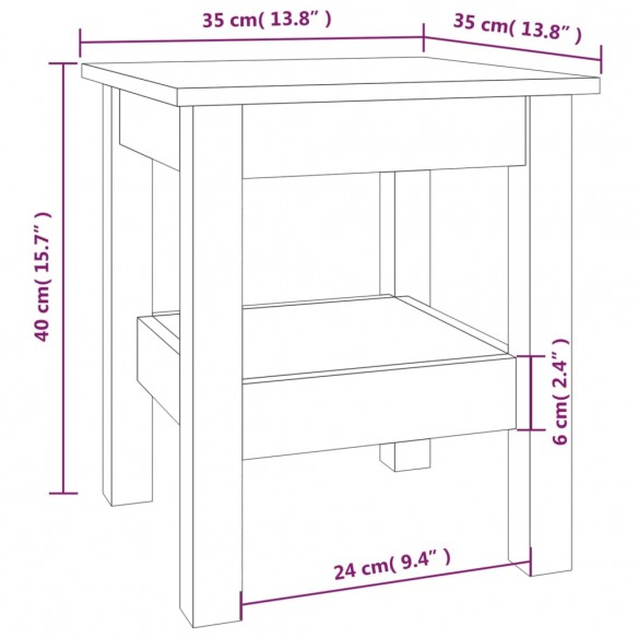 Table basse Noir 35x35x40 cm Bois massif de pin