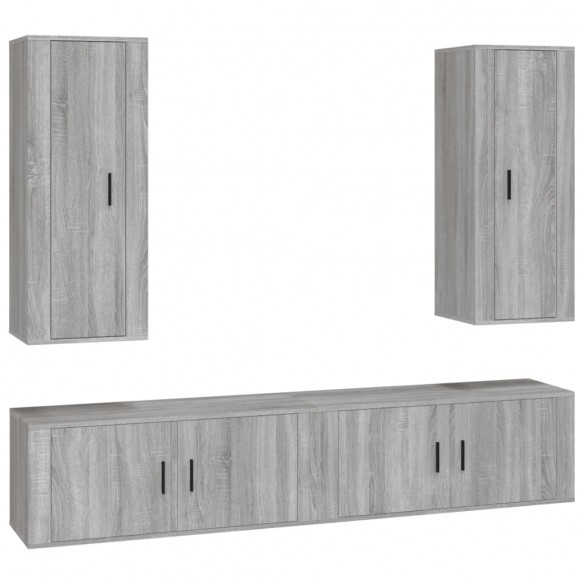 Ensemble de meubles TV 4 pcs Sonoma gris Bois d'ingénierie