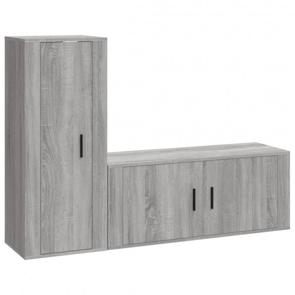 Ensemble de meubles TV 2 pcs Sonoma gris Bois d'ingénierie