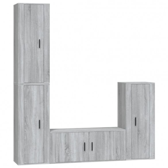 Ensemble de meubles TV 4 pcs Sonoma gris Bois d'ingénierie