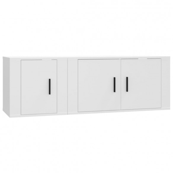 Ensemble de meubles TV 2 pcs Blanc Bois d'ingénierie