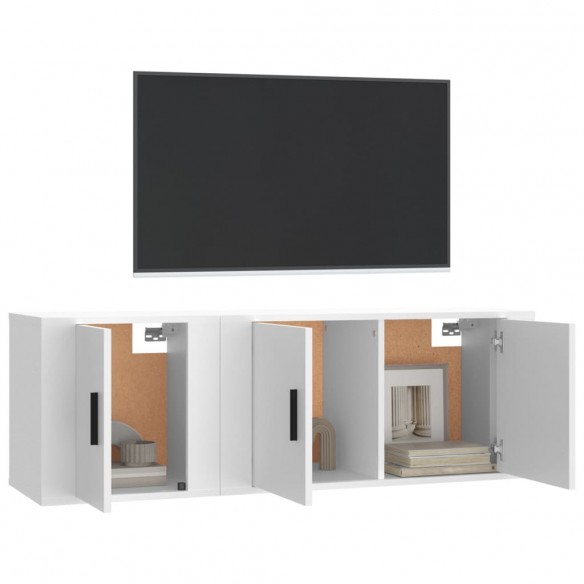 Ensemble de meubles TV 2 pcs Blanc Bois d'ingénierie