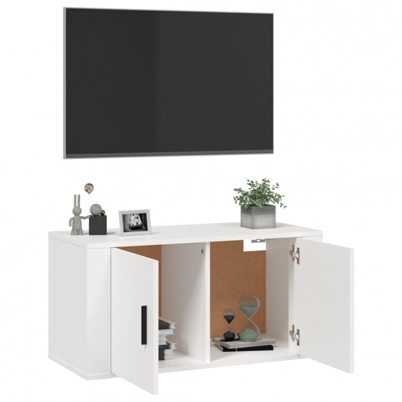 Meuble TV mural Blanc 80x34,5x40 cm