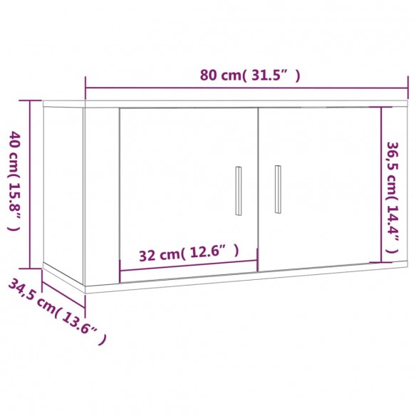 Meuble TV mural Blanc 80x34,5x40 cm