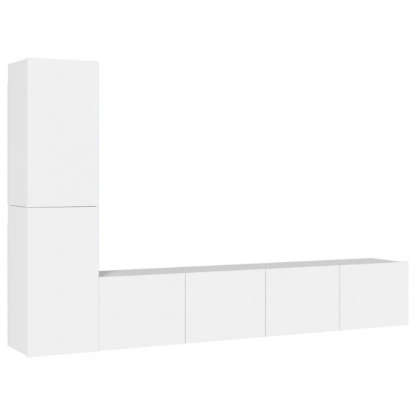 Ensemble de meubles TV 4 pcs Blanc Bois d'ingénierie