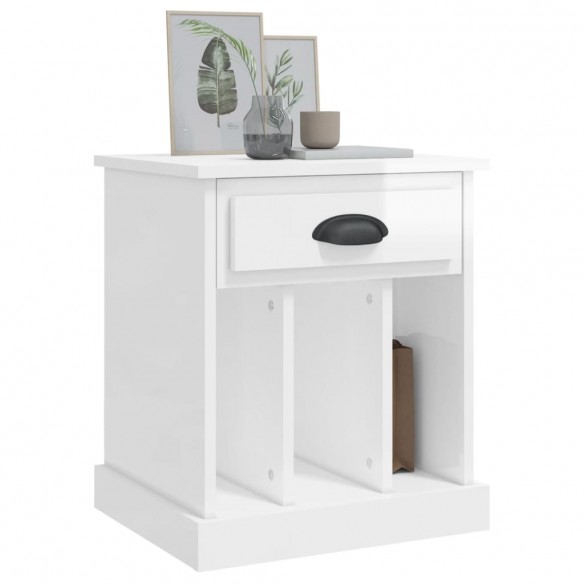 Tables de chevet 2 pcs blanc brillant 43x36x50 cm