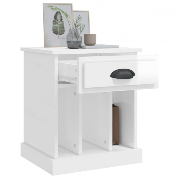 Tables de chevet 2 pcs blanc brillant 43x36x50 cm