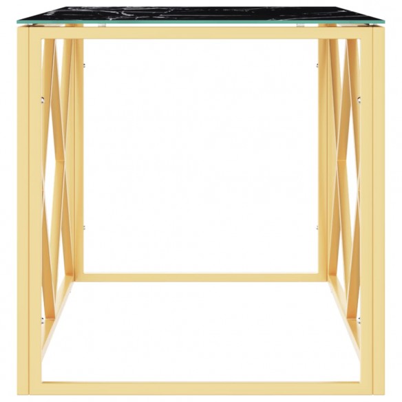 Table basse 110x45x45 cm acier inoxydable et verre