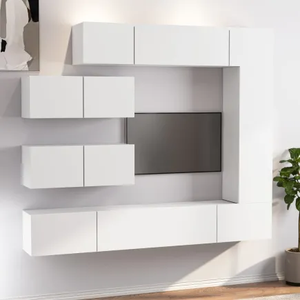 Ensemble de meubles TV 7 pcs Blanc