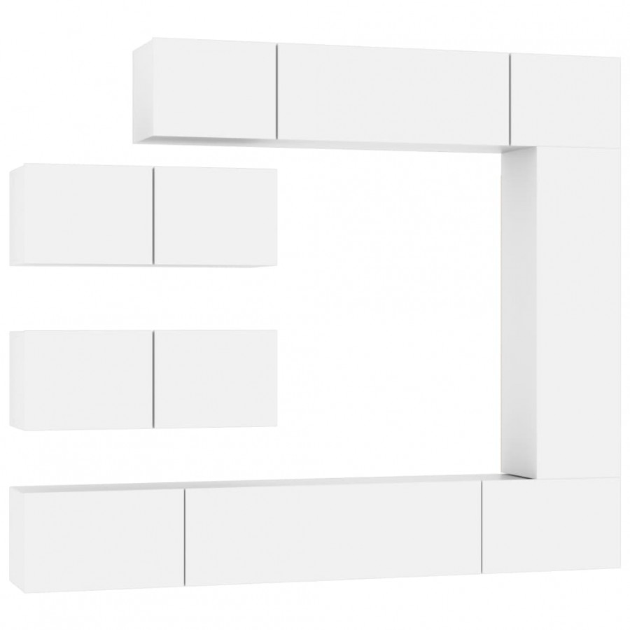 Ensemble de meubles TV 7 pcs Blanc  Ensemble de meubles TV 7 pcs Blanc
