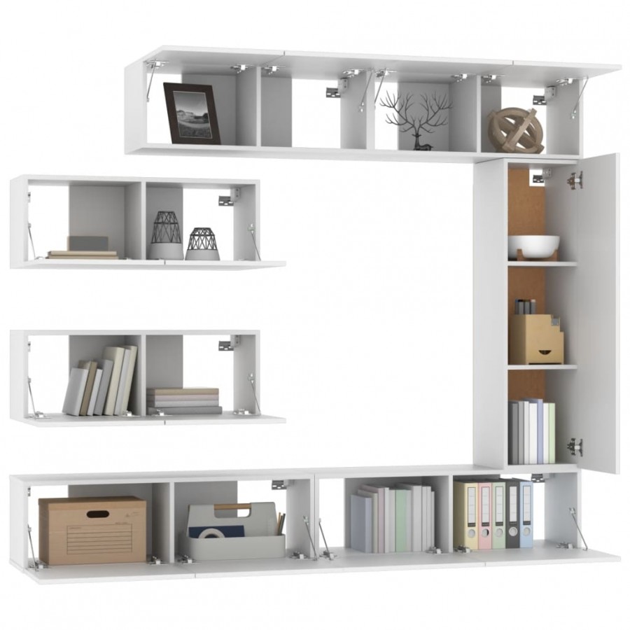 Ensemble de meubles TV 7 pcs Blanc  Ensemble de meubles TV 7 pcs Blanc