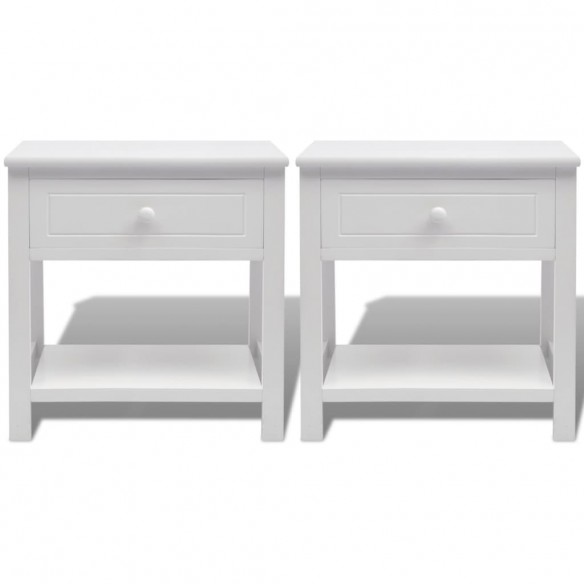 Table de chevet 2 pcs Bois Blanc