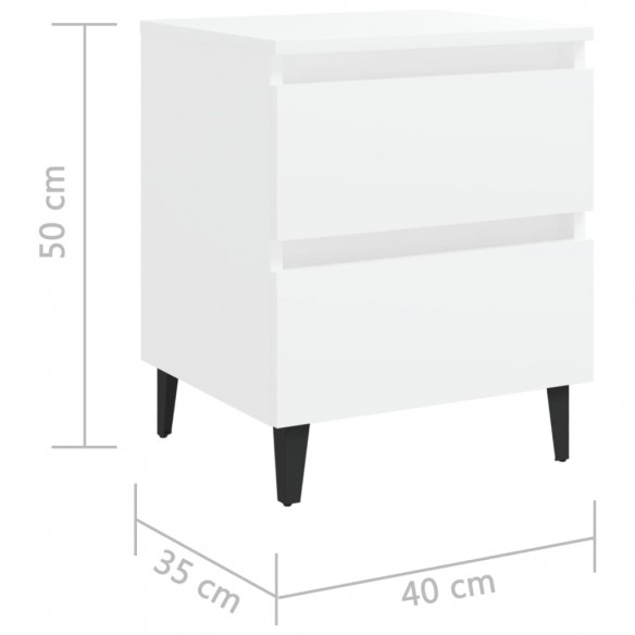 Table de chevet Blanc 40x35x50 cm Aggloméré