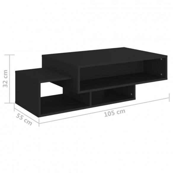 Table basse Noir 105x55x32 cm Aggloméré