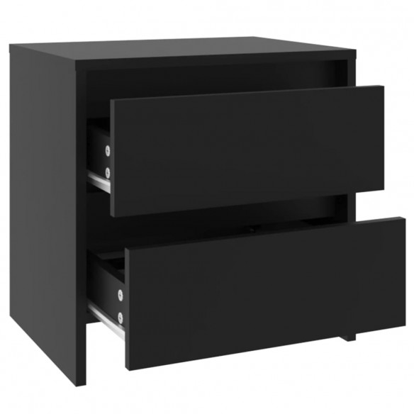 Tables de chevet 2 pcs Noir 45x34,5x44,5 cm Aggloméré