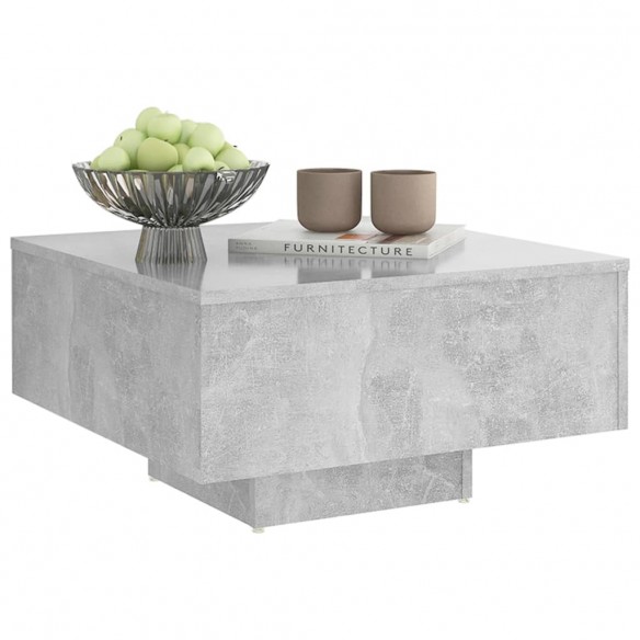 Table basse Gris béton 60x60x31,5 cm Aggloméré