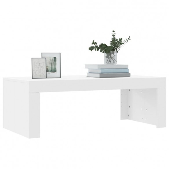 Table basse blanc 102x50x36 cm bois d'ingénierie