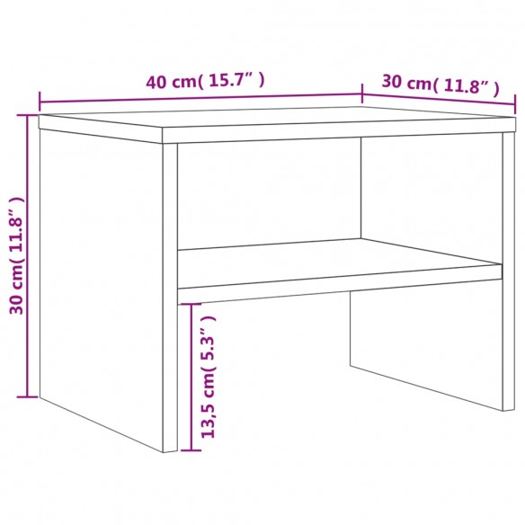 Tables de chevet 2 pcs Sonoma gris 40x30x30cm Bois d'ingénierie