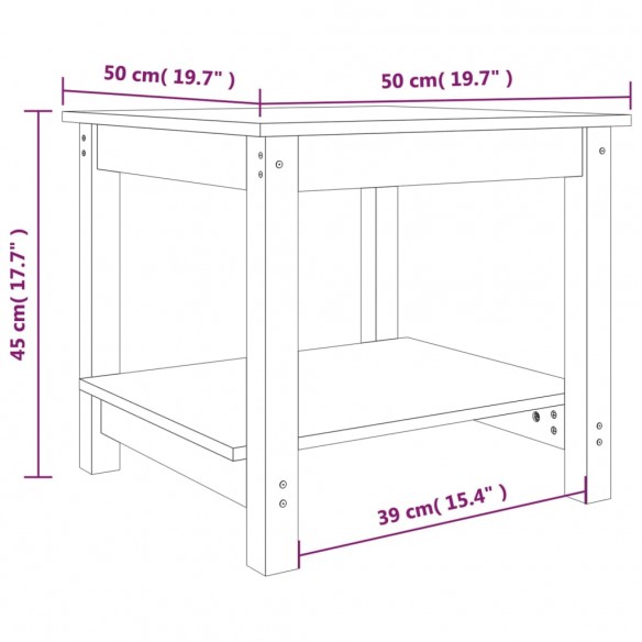 Table basse Blanc 50x50x45 cm Bois massif de pin