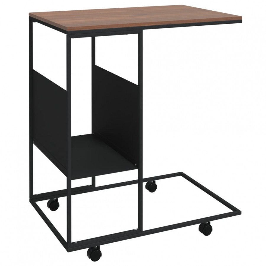 Table d'appoint avec roues Noir 55x36x63,5 cm 