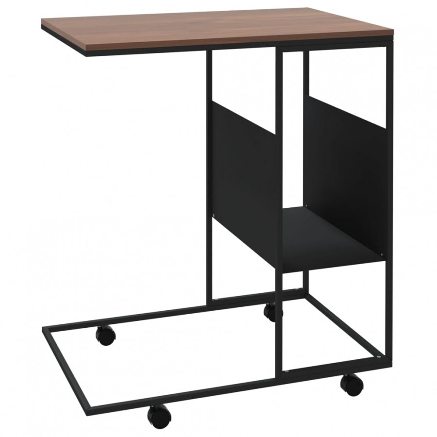 Table d'appoint avec roues Noir 55x36x63,5 cm 