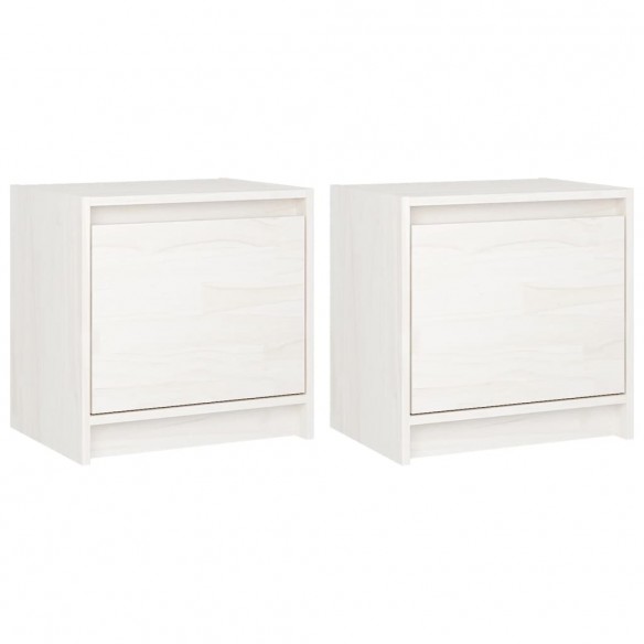 Tables de chevet 2 pcs Blanc 40x30,5x40 cm Bois de pin massif