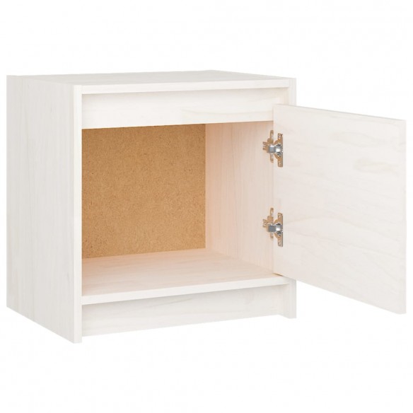 Tables de chevet 2 pcs Blanc 40x30,5x40 cm Bois de pin massif