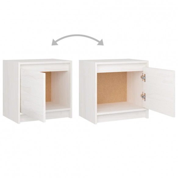 Tables de chevet 2 pcs Blanc 40x30,5x40 cm Bois de pin massif