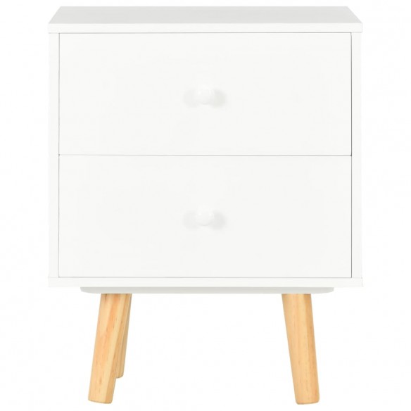 Tables de chevet 2 pcs Blanc 40 x 30 x 50 cm Pin massif