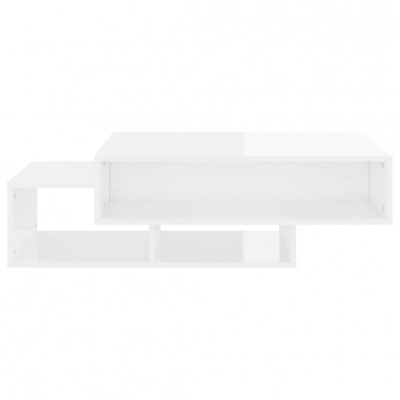 Table basse Blanc brillant 105x55x32 cm Aggloméré