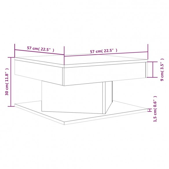 Table basse Chêne marron 57x57x30 cm Bois d'ingénierie