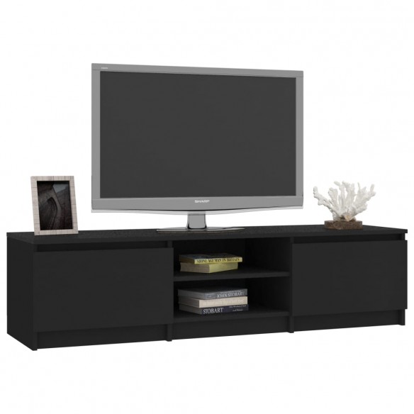 Meuble TV Noir 140x40x35,5 cm Aggloméré