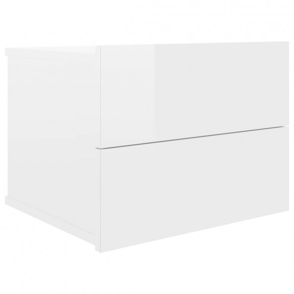 Tables de chevet 2 pcs Blanc brillant 40 x 30 x 30 cm Aggloméré
