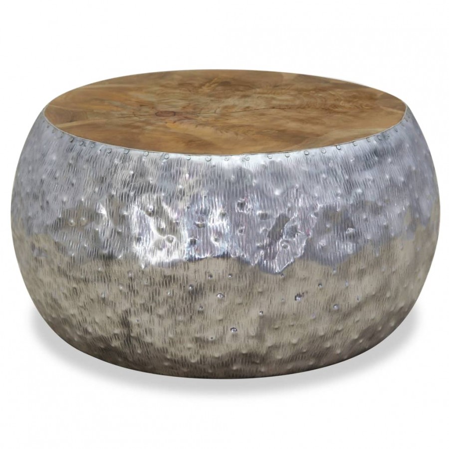 Table basse Aluminium Teck 60 x 60 x 30 cm