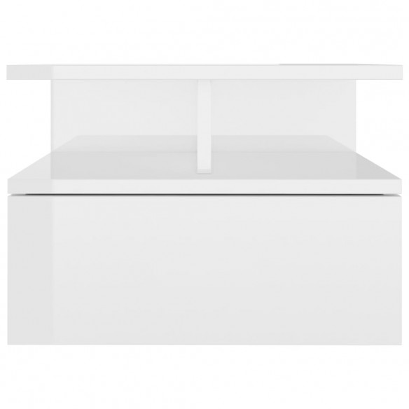 Table de chevet flottante Blanc brillant 40x31x27 cm Aggloméré