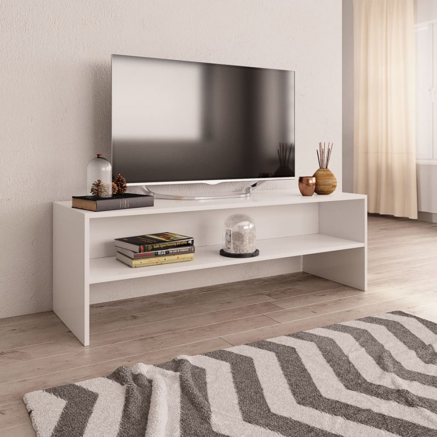 Meuble TV Blanc 120x40x40 cm Bois d'ingénierie
