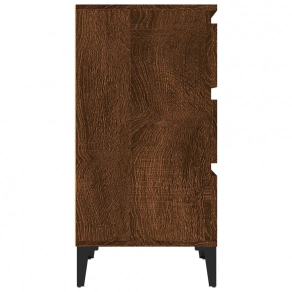 Table de chevet chêne marron 40x35x70 cm bois d'ingénierie