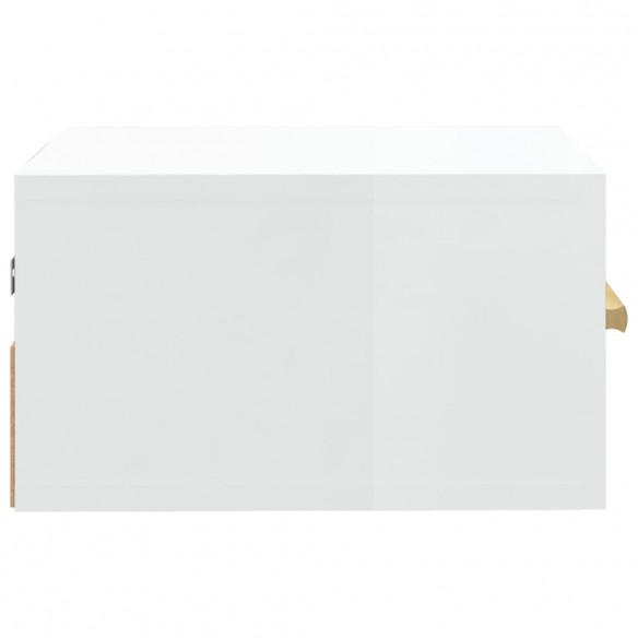Tables de chevet murales 2 pcs blanc brillant 35x35x20 cm