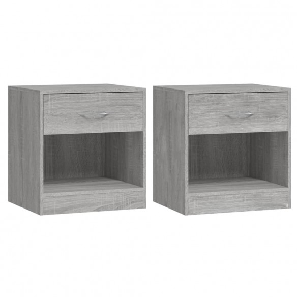 Tables de chevet 2 pcs avec tiroir Sonoma gris