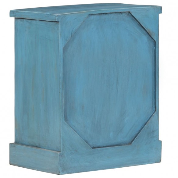 Table de chevet Bois de manguier massif 40x30x50 cm Bleu