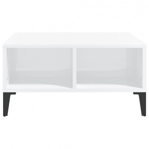 Table basse Blanc brillant 60x60x30 cm Aggloméré