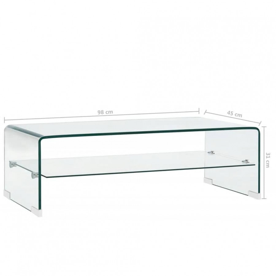 Table basse Clair 98 x 45 x 31 cm Verre trempé