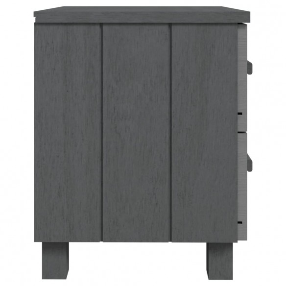 Table de chevet HAMAR Gris foncé 40x35x44,5 cm Bois pin massif